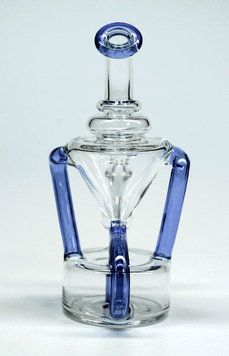 8" Sky Blue Klein Vortex Recycler Tobacco Smoking Water Pipe Hookah Bubbler Bong