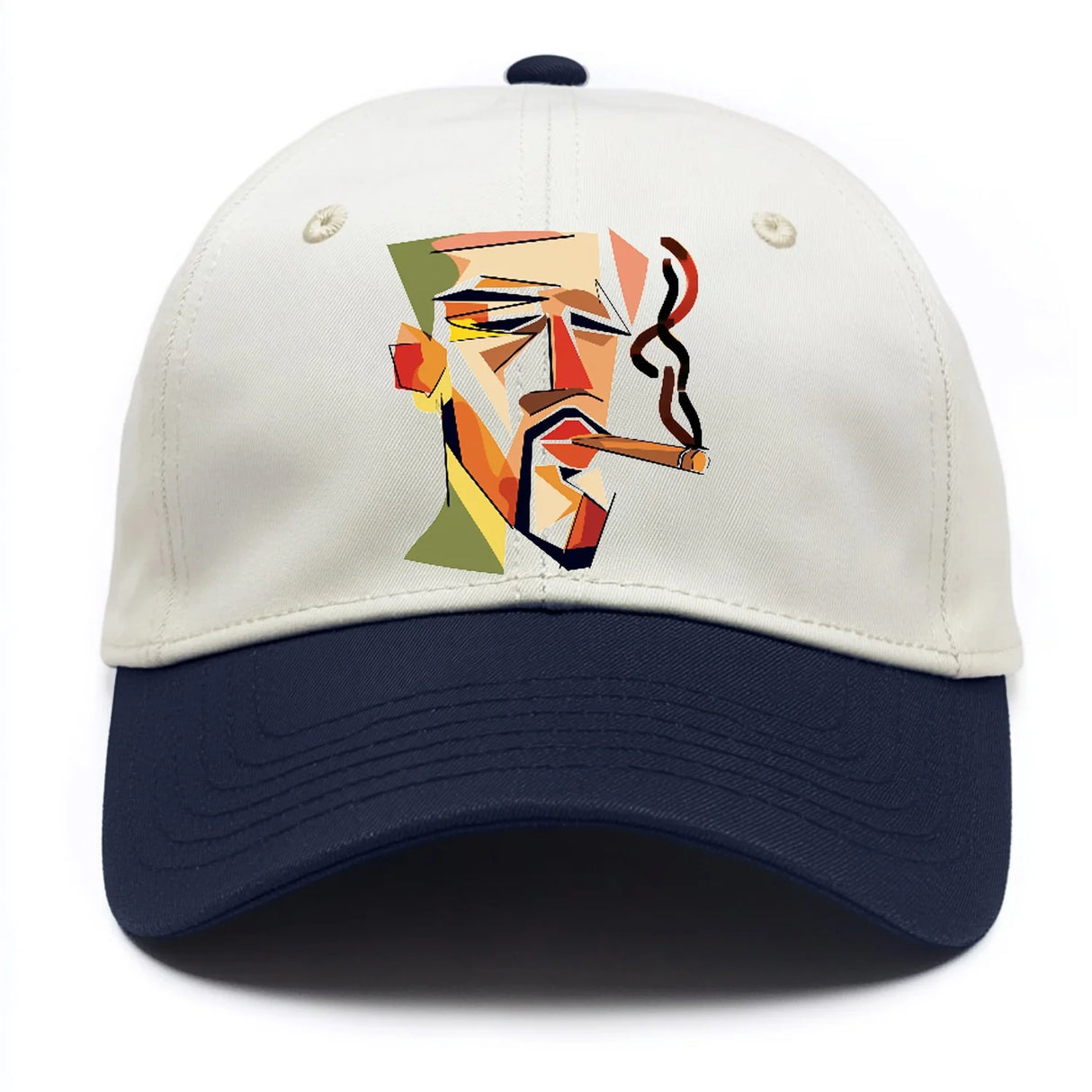 CIGAR COOL ABSTRACT SMOKER PORTRAIT TWO-TONE CAP