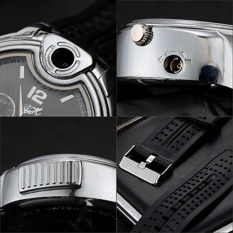 Watch Watch Style Metal Open Flame Lighter Creative Men'S Sports Open Flame Watch Lighter Inflatable Adjustable Fmale Encendedor