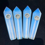 Natural Quartz Smoking Pipe Crystal Point Wand Stone Rock Obelisk Healing 1Pc