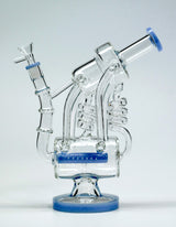 10" Milky Blue Vortex Cyclone Recycler Smoking Water Pipe Hookah Bubbler Bong