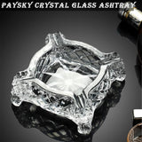 Vintage Cigar Ashtray Cut Glass Tobacciana Heavy Diamond Cut Art Glass Ashtray