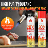 20X REFINED BUTANE LIGHTER & TORCH FUEL GAS REFILL – 10.14 FL OZ (12 PACK)