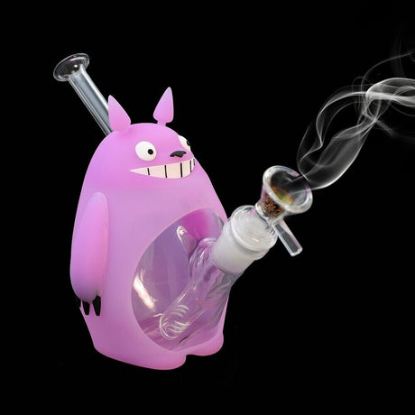 6" Silicone & Glass Bong Water Pipe Hookah Bubbler W/ Bowl Random Color