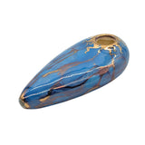 4" Ceramic Smoking Tobacco Pipe Oval Blue Made in USA