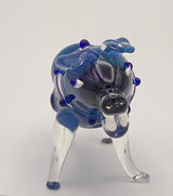 Blue Dog Animal Tobacco Smoking Pipe Handmade Hand Blown Glass W/Carb Hole