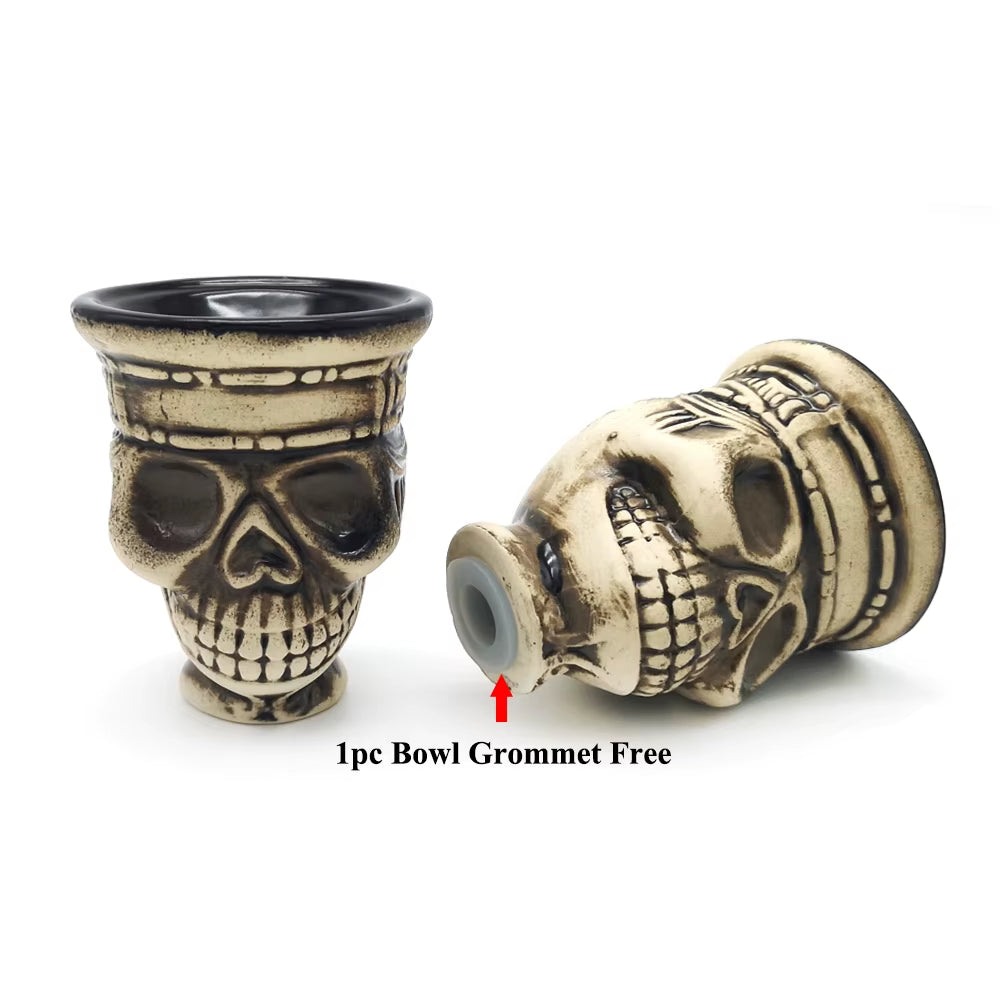 SKULL CERAMIC HOOKAH BOWL SHISHA TOBACCO ACCESSORY