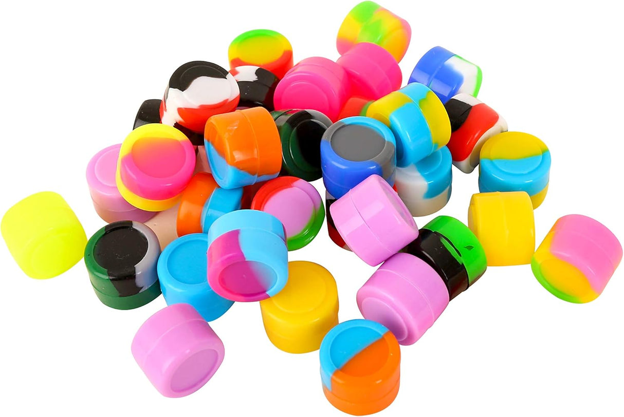 2ML 100Pcs Silicone Containers Non-Stick Containers Multi Use Storage Jars Assor