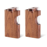 2Pc Wooden One Hitter Dugout with 3" Glass One Hitter Pipe Tobacco Smoking Pipes