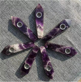 Natural Quartz Smoking Pipe Crystal Point Wand Stone Rock Obelisk Healing 1Pc