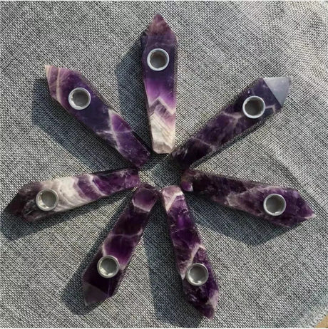 Natural Quartz Smoking Pipe Crystal Point Wand Stone Rock Obelisk Healing 1Pc