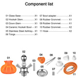 HOSE HOOKAH SET 11 INCH MINI SHISHA WITH PUMPKIN VASE, CERAMIC BOWL, ACCESSORIES