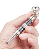 ( 3Pack ) 4.3" Long Metal Lay Flat Tobacco Smoking Hand Pipes with Caps Lids