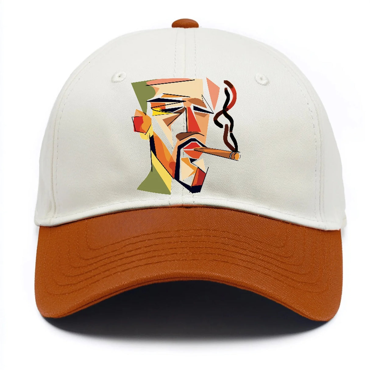CIGAR COOL ABSTRACT SMOKER PORTRAIT TWO-TONE CAP