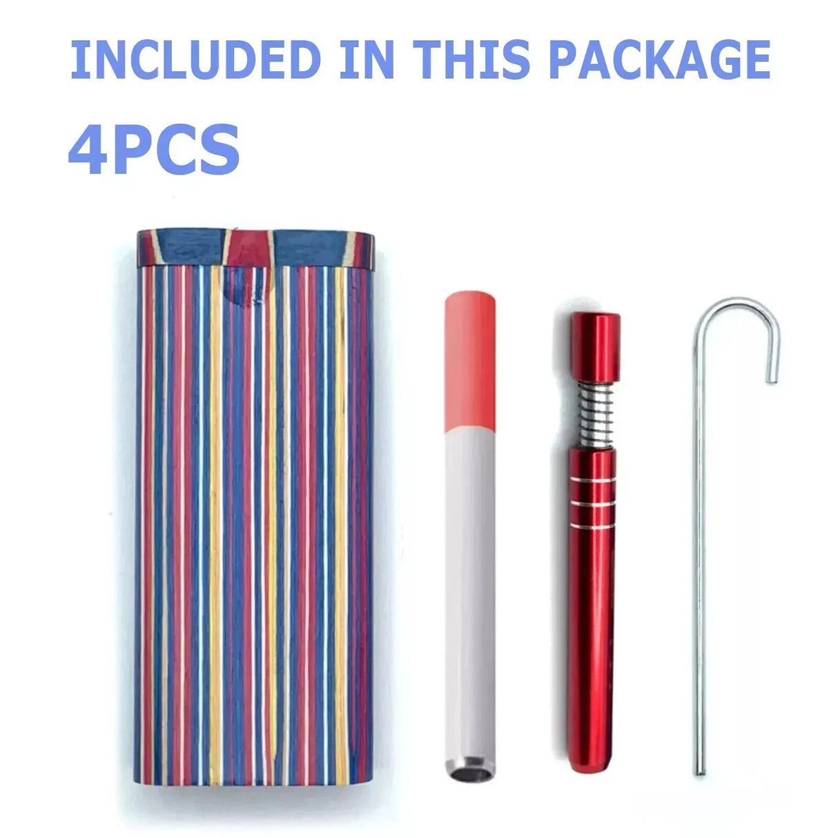 New Wooden Dugout Pipe Self Cleaning Metal Bat Poker Smoking Pipe One Hitter Kit