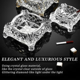Ashtray 5 X 5 Inch, Large Glass Ashtray for Cigarettes & Cigars, Clear Crystal A