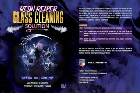 Resin Reaper Glass Cleaner 32 OZ | Pipe Cleaner | Safe on Glass, Metal, Ceramic,