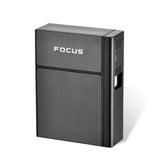 Cigarette Case Tobacco Box Electric Flameless Lighter Windproof USB Rechargeable