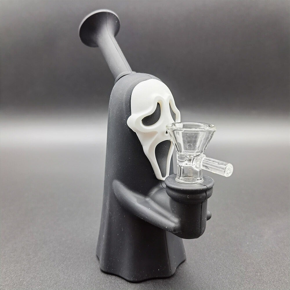 6.3" Faceless Man Hookah Smoking Bubbler Silicone Bong Water Pipe W/ Glass Bowl