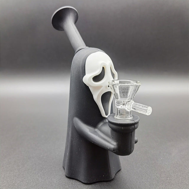 6.3" Faceless Man Hookah Smoking Bubbler Silicone Bong Water Pipe W/ Glass Bowl