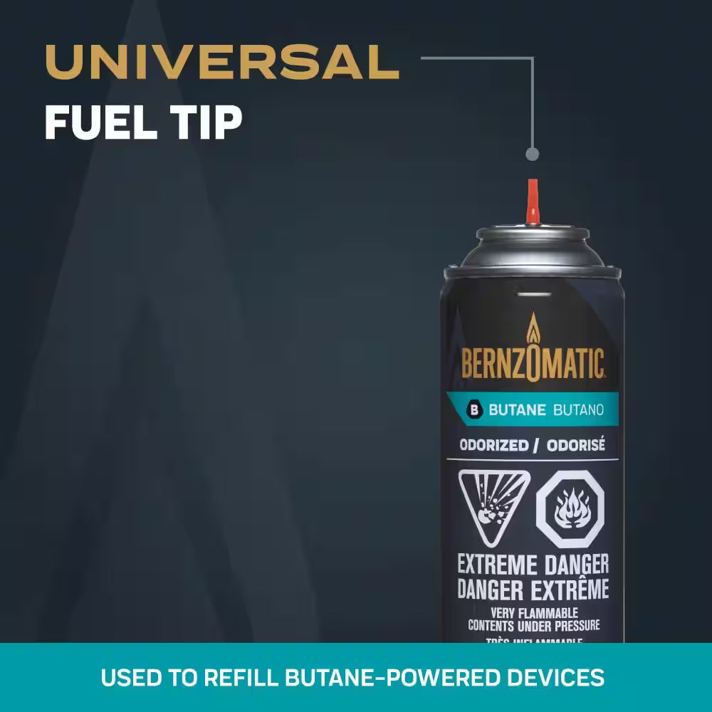 BERNZOMATIC 5.6 OZ BUTANE REFILL FUEL FOR TORCHES & LIGHTERS