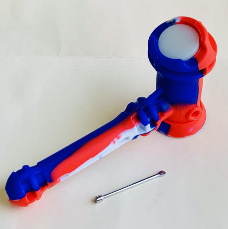 7.5 Inch Long Silicone Hammer Bubbler Tobacco Hookah Water Pipe