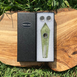 Handmade Green Jade Gemstone Smoking Crystal Pipe Hand Spoon Tobacco Smoke Bowl