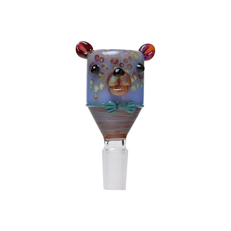 Human Grade Animal Bowl 2 BEAR HEAD 3" 14Mm Male Borosilicate Glass Hand Made