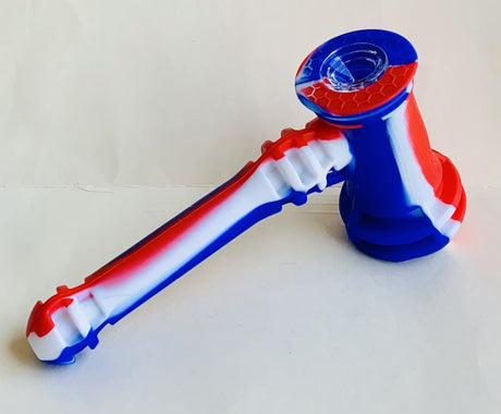 7.5 Inch Long Silicone Hammer Bubbler Tobacco Hookah Water Pipe