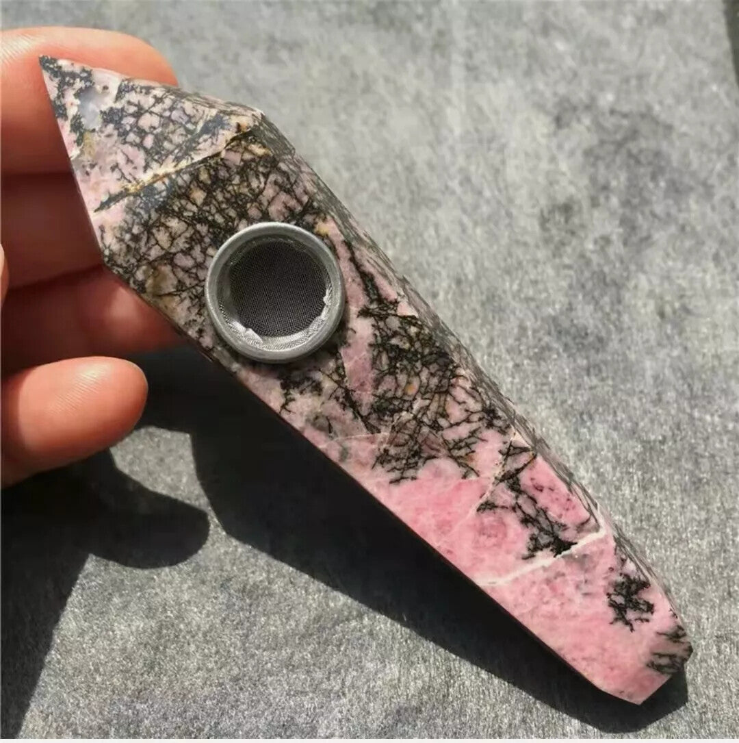 Natural Quartz Smoking Pipe Crystal Point Wand Stone Rock Obelisk Healing 1Pc