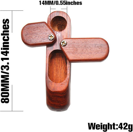 New Rotary Cover Wooden Smoking Pipe Portable Wood Pipe with Tobacco Storage Box