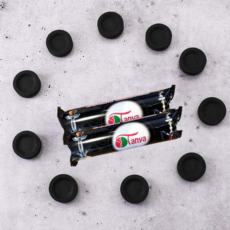 ZEBA SMOKE HOOKAH 40MM INSTANT CHARCOAL – 100 PCS (10 ROLLS)