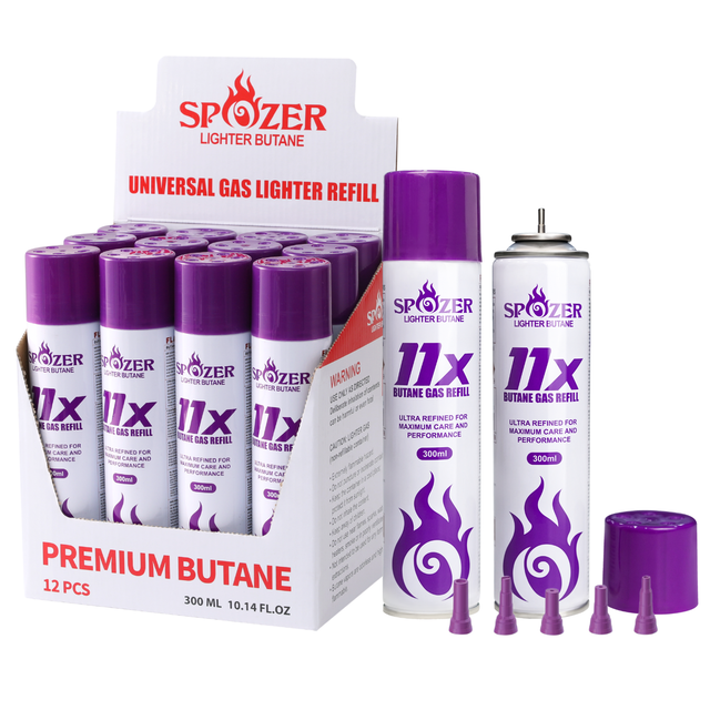 Spzoer 11x ultra-pure butane lighter fuel 10.14 oz 12 pack butane