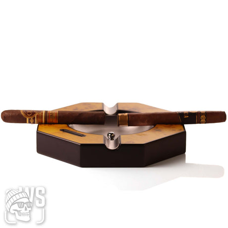 Wesmoke four rest wood inlay cigar ashtray with removable metal bowl cigar ashtray
