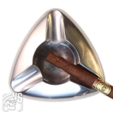 Wesmoke triangle stainless steel cigar ashtray with three rests cigar ashtray