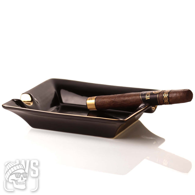 Wesmoke two rest glass cigar ashtray black cigar ashtray