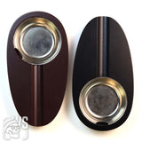 Wesmoke oval wood cigar ashtray with metal insert cigar ashtray