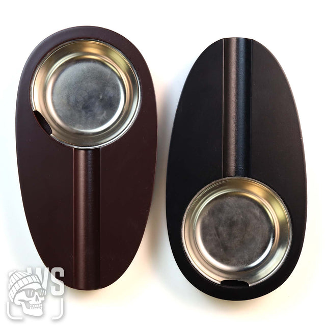 Wesmoke oval wood cigar ashtray with metal insert cigar ashtray