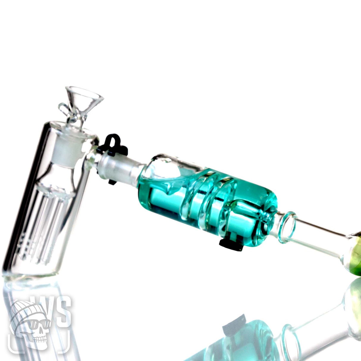 SCIENTIFIC GLASS BUBBLER ATTACHMENT SET WITH MULTI-ARM PERC & COIL CHAMBER