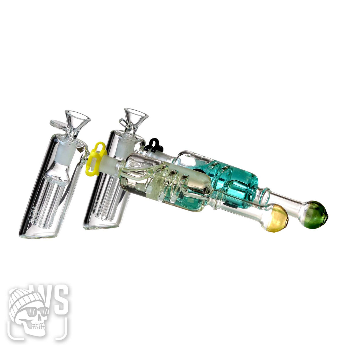 SCIENTIFIC GLASS BUBBLER ATTACHMENT SET WITH MULTI-ARM PERC & COIL CHAMBER