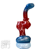 GLASS BUBBLER WITH ABSTRACT LAYERED CHAMBER