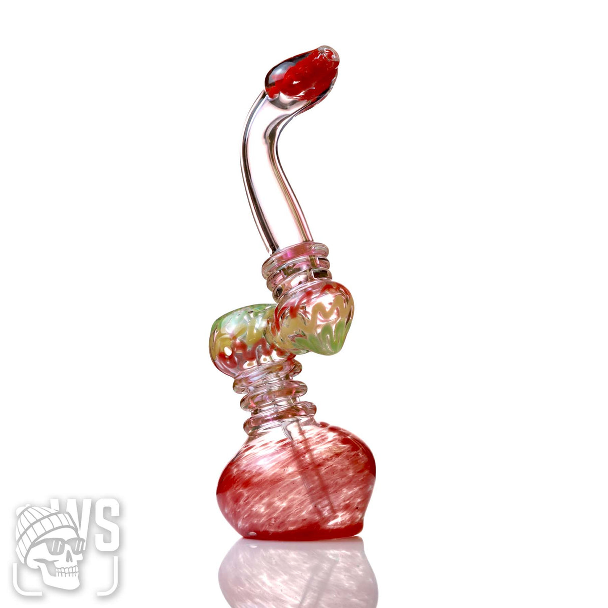 GLASS BUBBLER WITH WORKED CHAMBER DESIGN