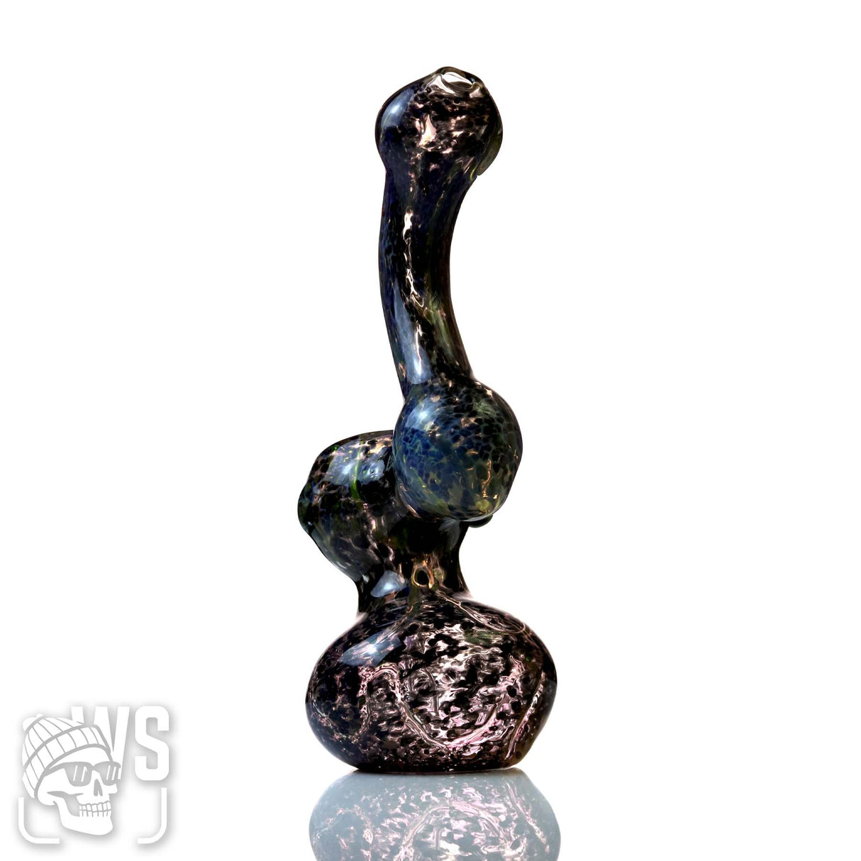 GLASS BUBBLER WITH TEXTURED NAILHEAD DESIGN
