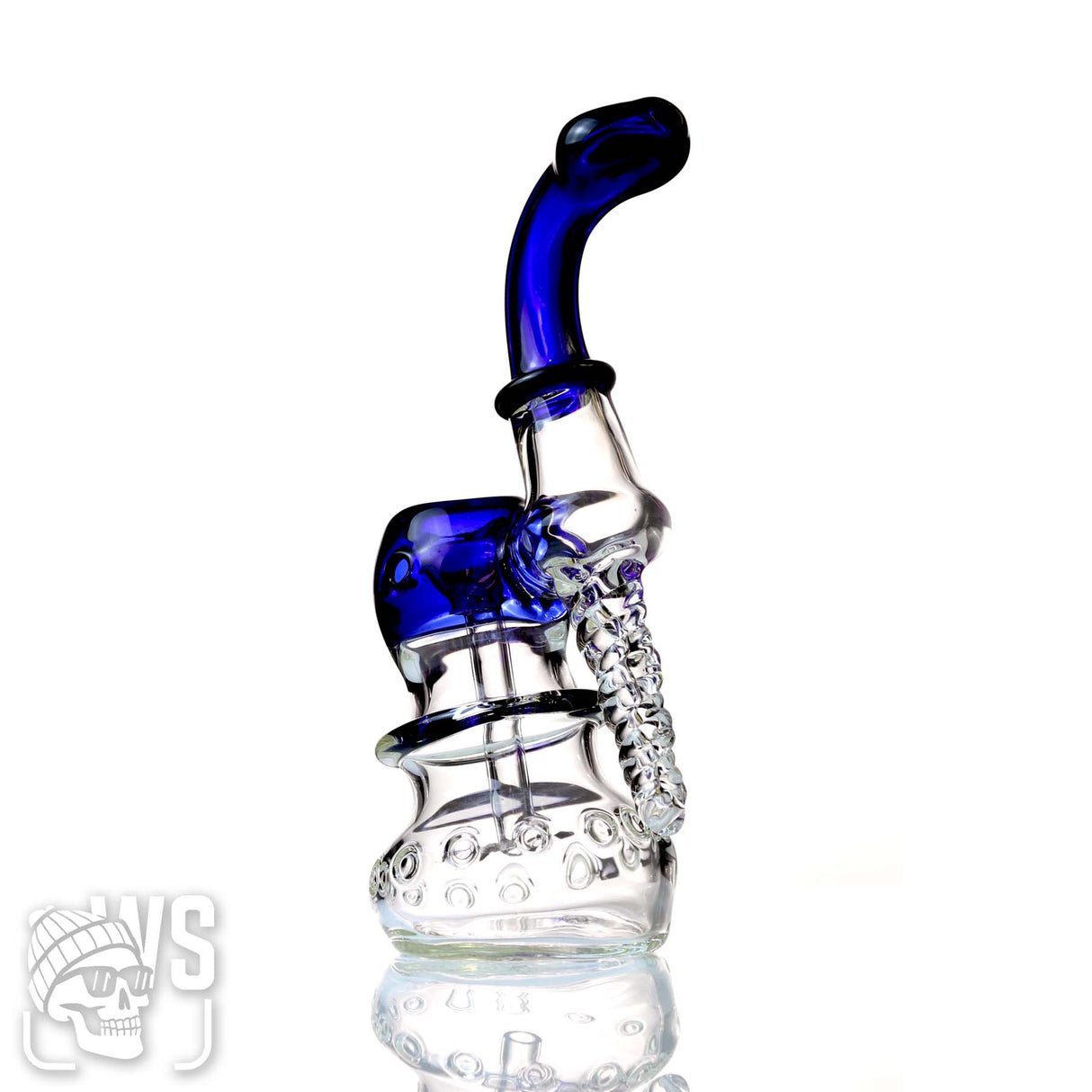 GLASS PERCOLATED BUBBLER WITH SPIRAL GRIP DESIGN