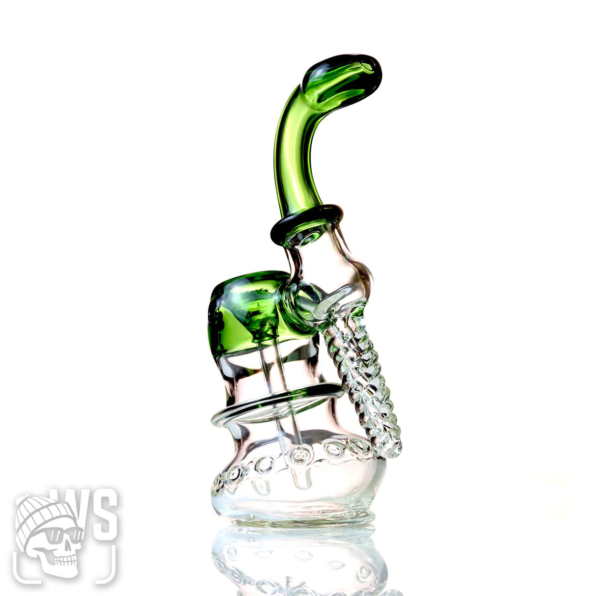 GLASS PERCOLATED BUBBLER WITH SPIRAL GRIP DESIGN