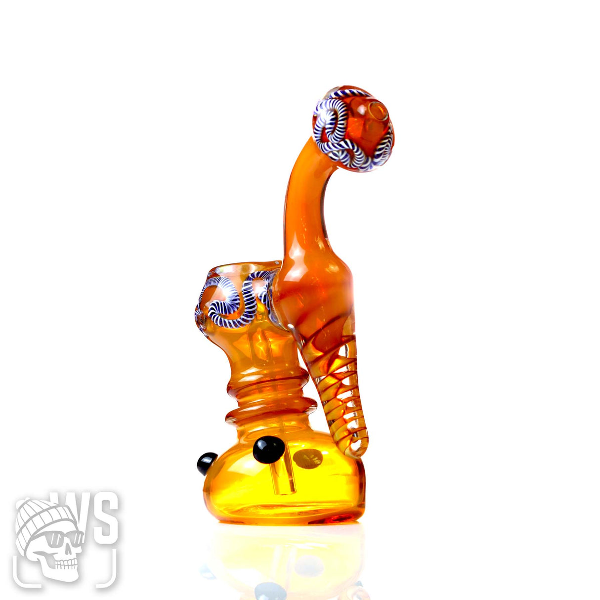 GLASS PERCOLATED BUBBLER WITH SPIRAL GRIP DESIGN