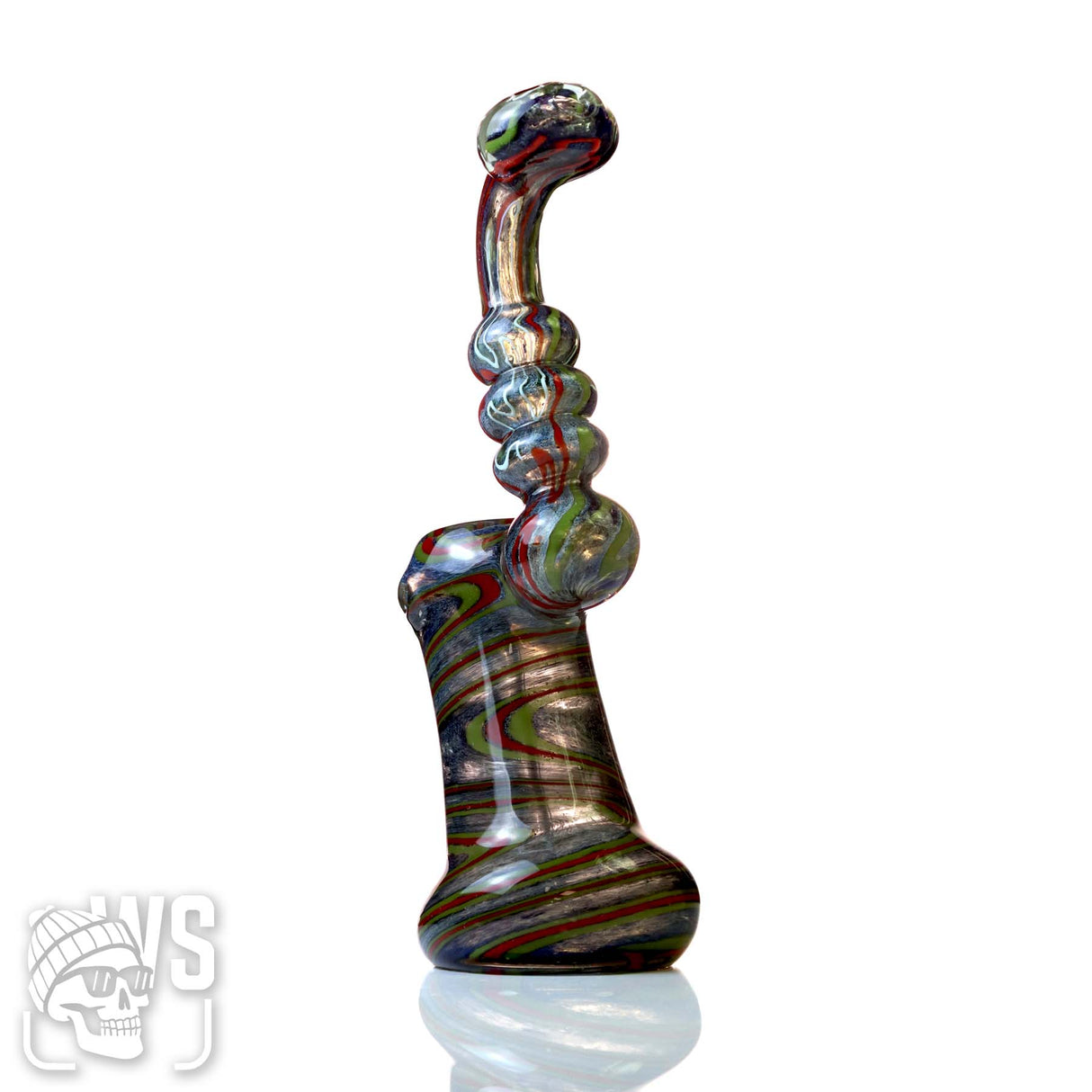 GLASS BUBBLER WITH SWIRLED PATTERN DESIGN