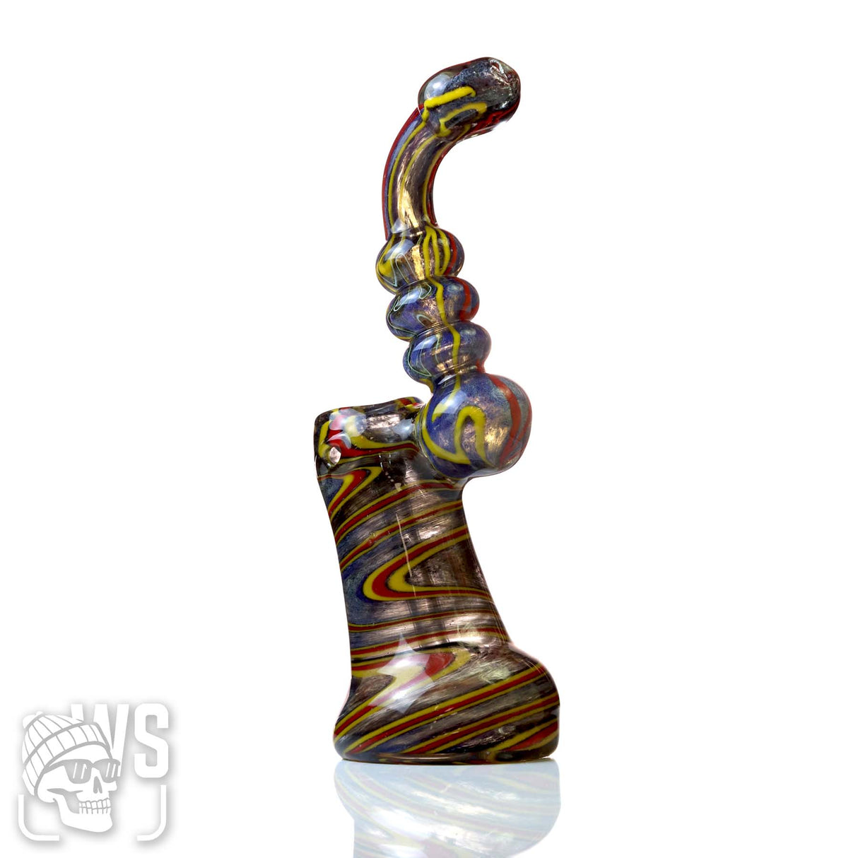 GLASS BUBBLER WITH SWIRLED PATTERN DESIGN