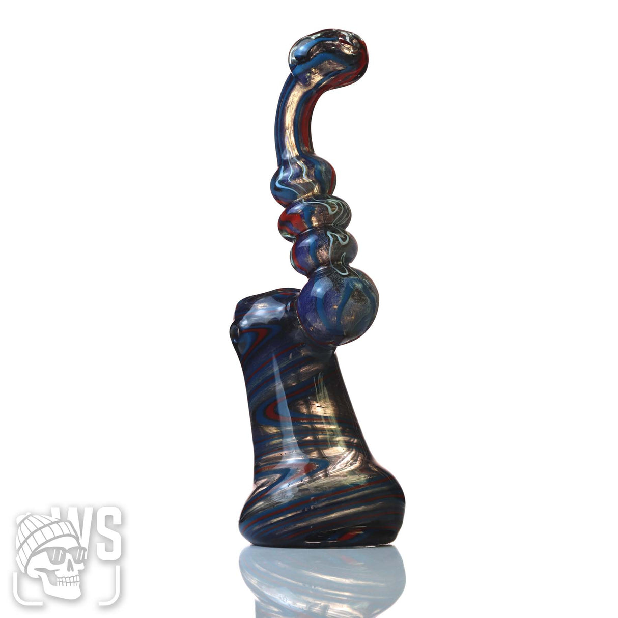 GLASS BUBBLER WITH SWIRLED PATTERN DESIGN
