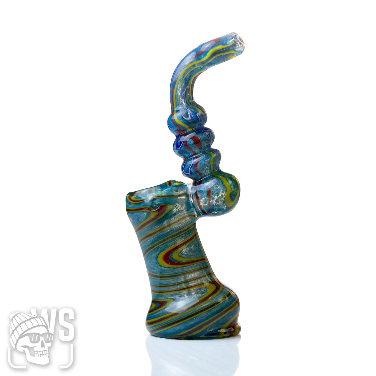 GLASS BUBBLER WITH SWIRLED PATTERN DESIGN